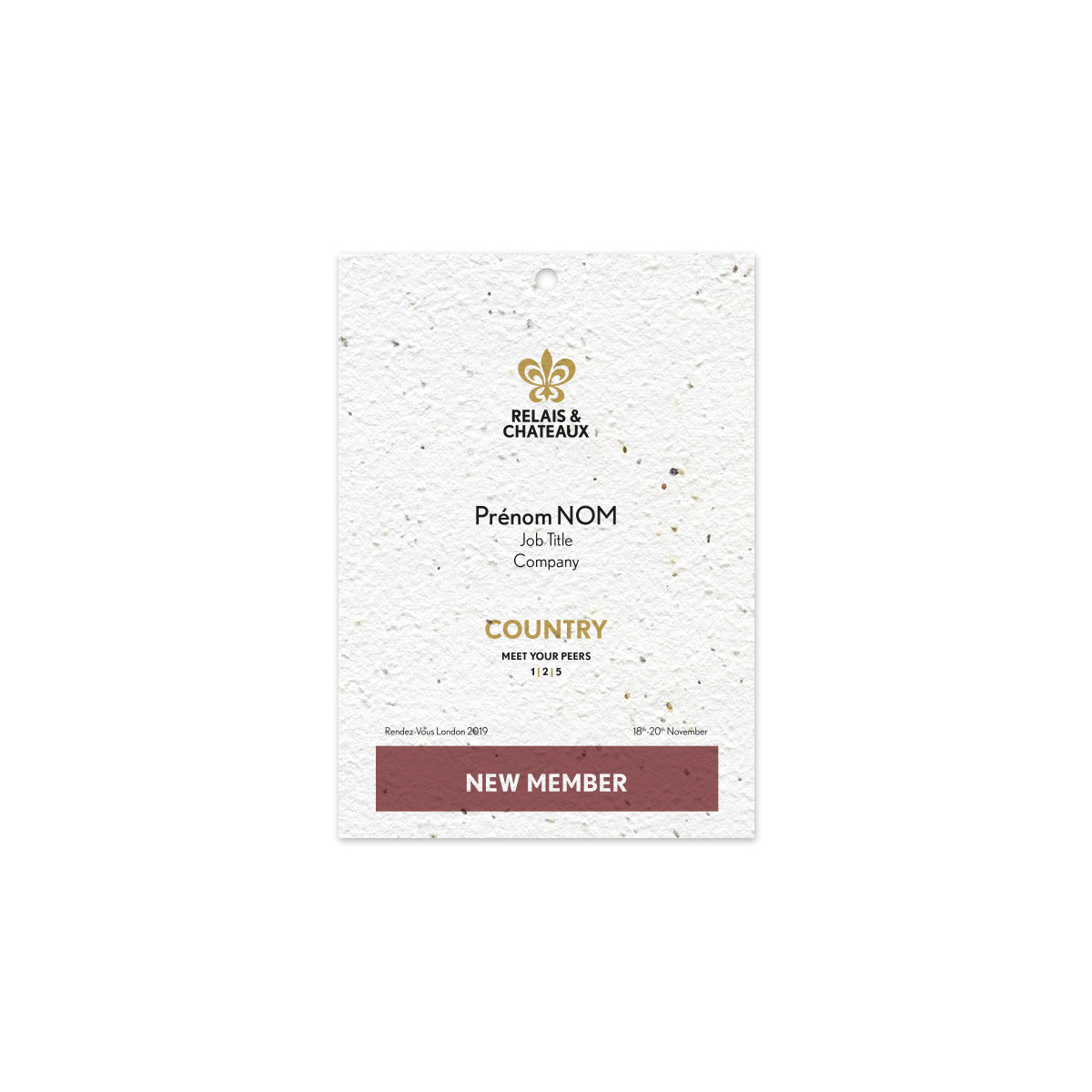 badge avec perforation